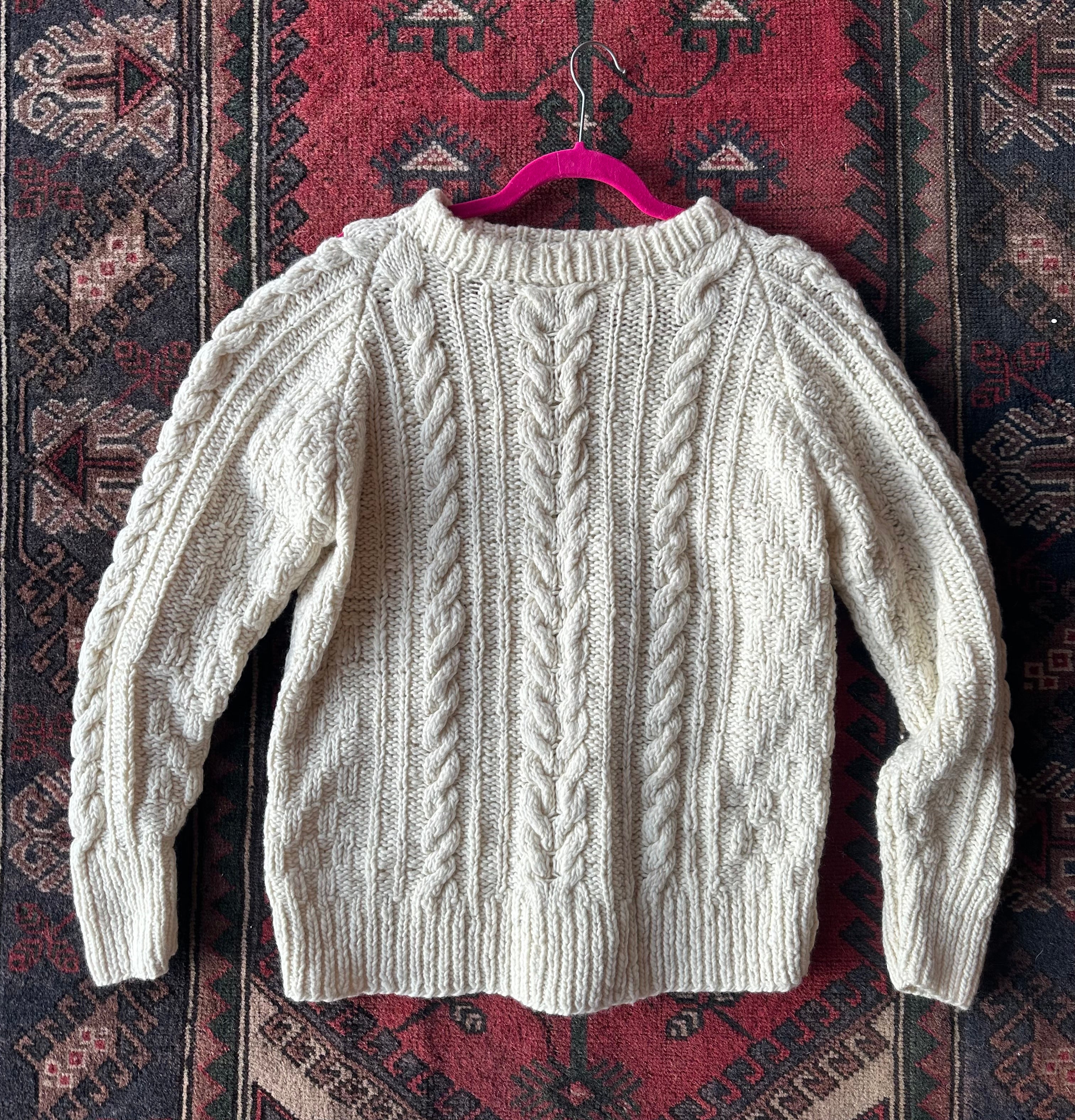 Chamula Ecru Cable Knit Merino Sweater – Dead Fox Vintage