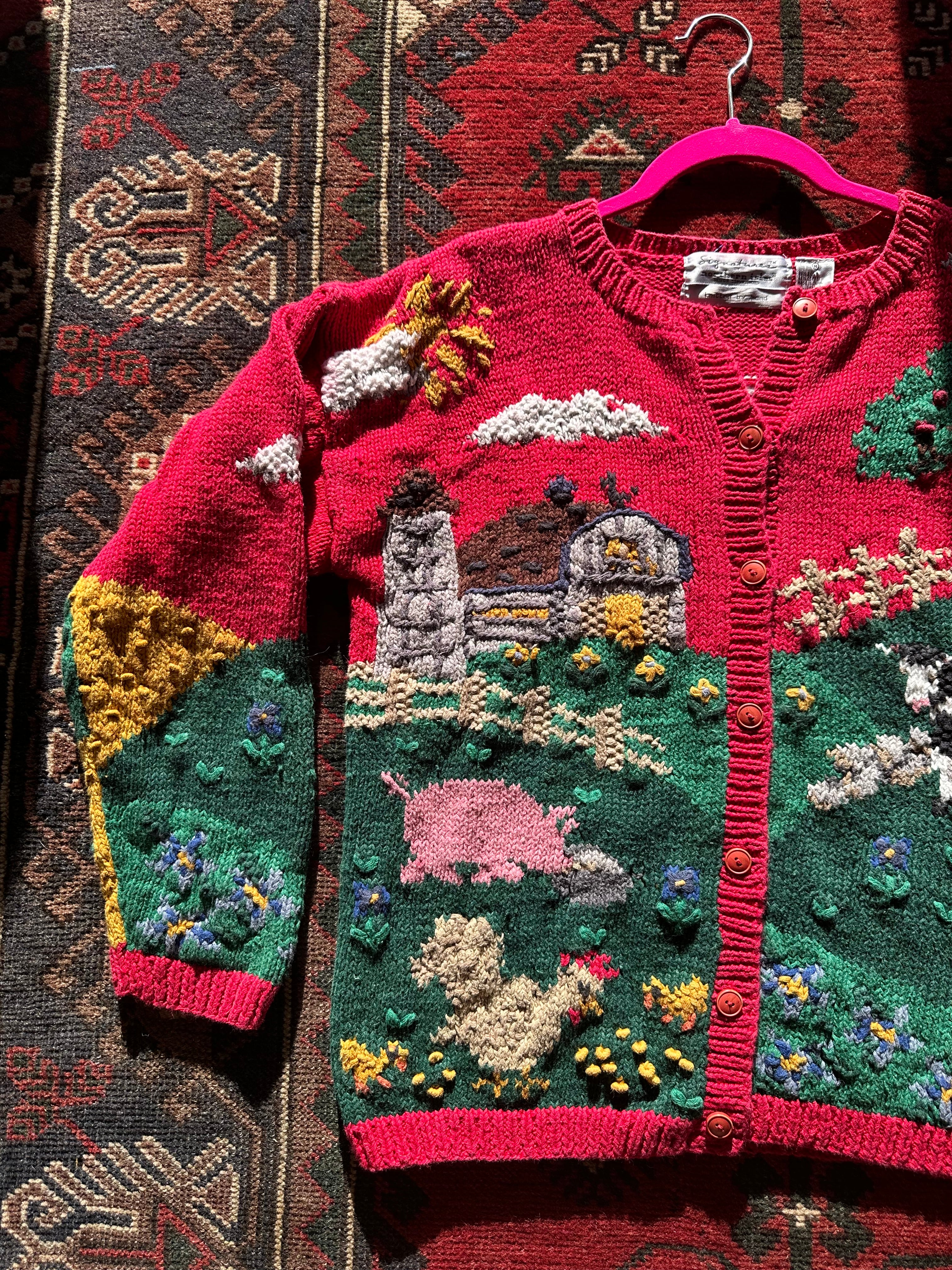 Vintage Hand-Knit Pastoral Sweater – Dead Fox Vintage